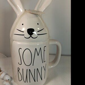 Rae Dunn Some Bunny Mug with Bunny Lid Easter Farmhouse Decor
